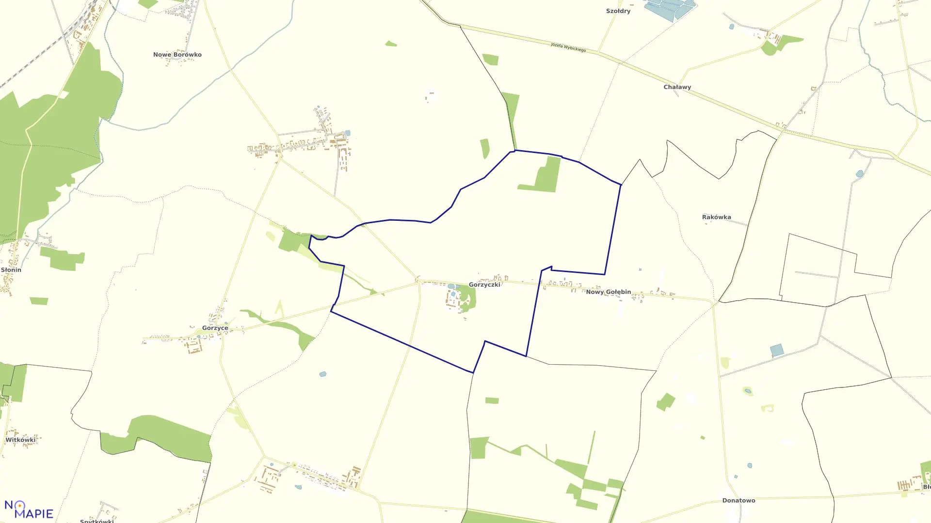 Mapa obrębu GORZYCZKI w gminie Czempiń