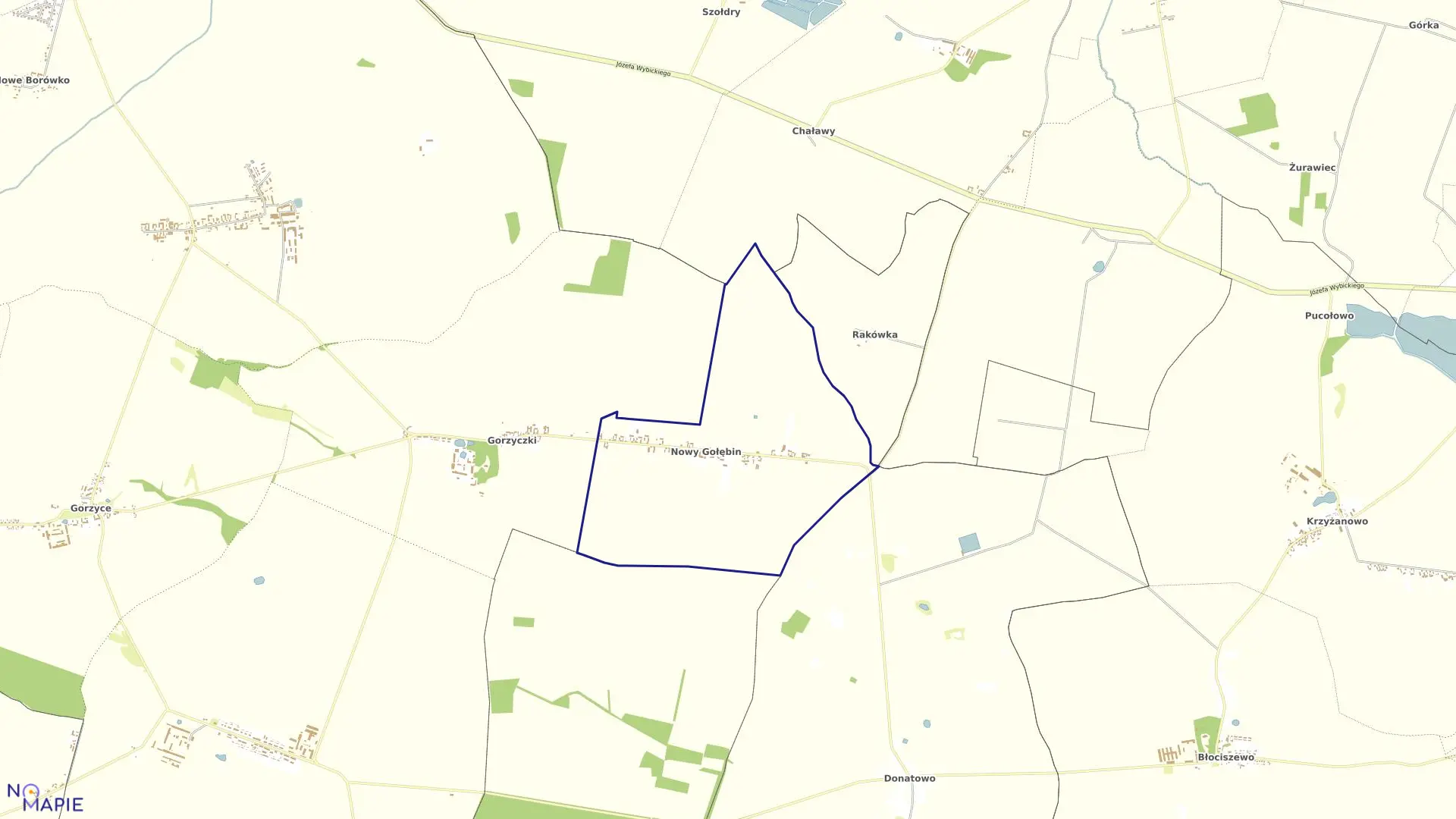 Mapa obrębu NOWY GOŁĘBIN w gminie Czempiń